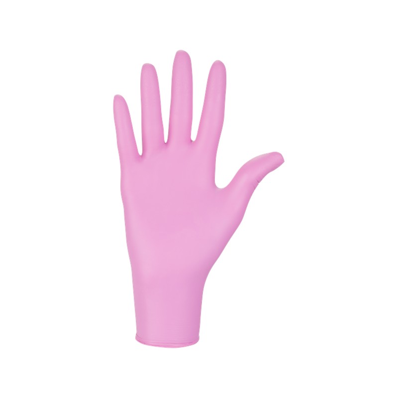 Nitrilinės pirštinės šviesiai rožinės be pudros gloves BERRY 100 vnt S / M