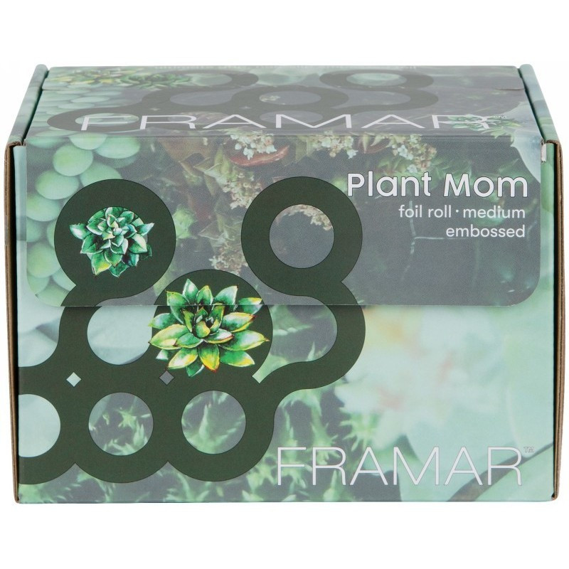 Folija plaukų dažymui Framar Embossed Roll Medium Plant Mom , ritinėlyje, 97,5 m,12,7 cm pločio, 450 g