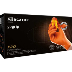 Nitrilinės pirštinės be pudros MERCATOR gogrip 50 vnt. Oranžinė S