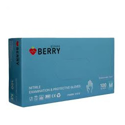 Nitrilinės pirštinės mėlynos be pudros gloves BERRY 100 vnt. M