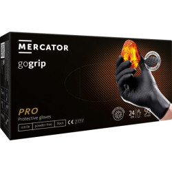 Nitrilinės pirštinės be pudros MERCATOR gogrip 50 vnt. Juodos M
